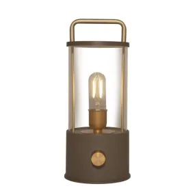 Lantaarn warm wit LED draadloos taupe 11 cm