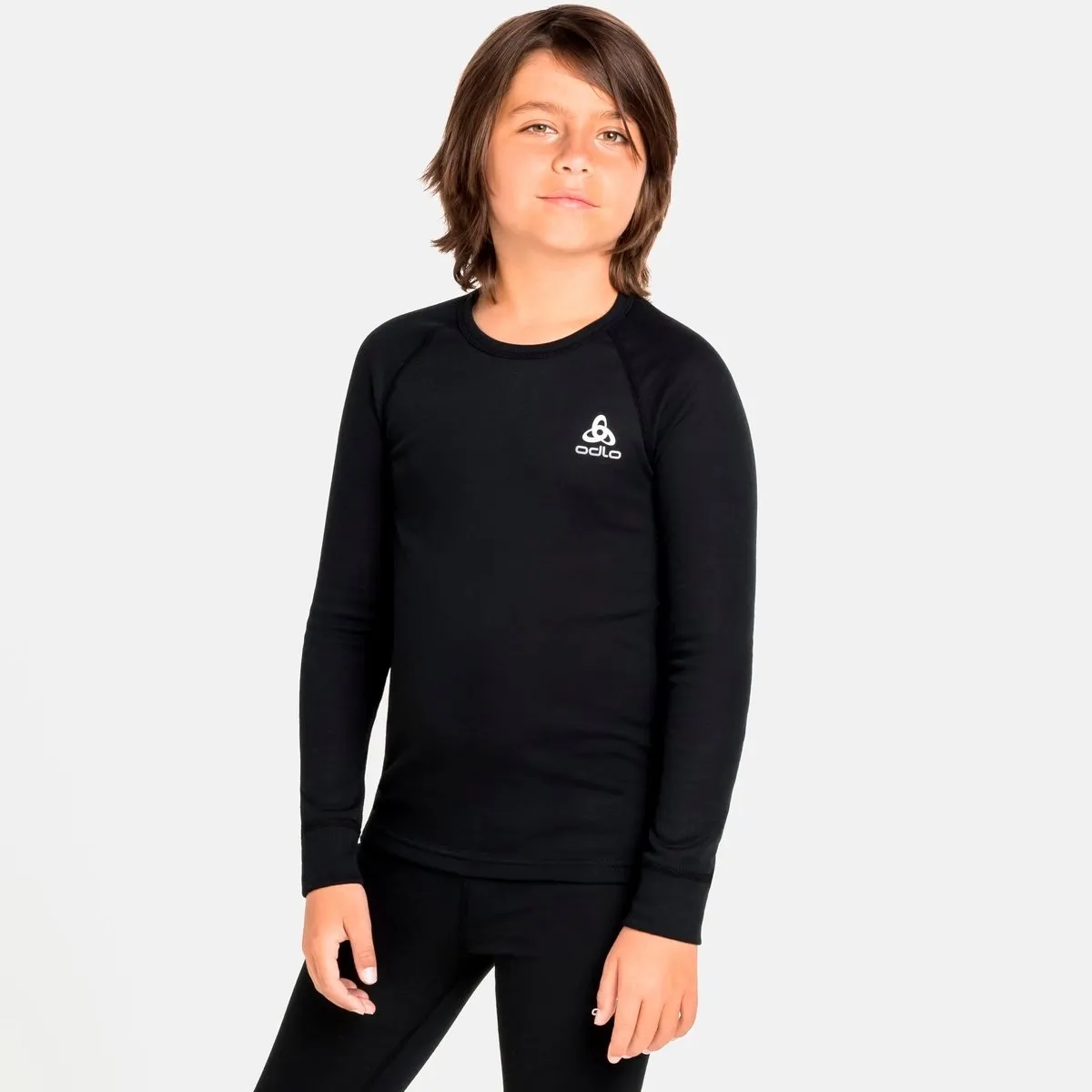 Ondershirt Odlo Kids Active Warm Eco Crew Neck L/S Black