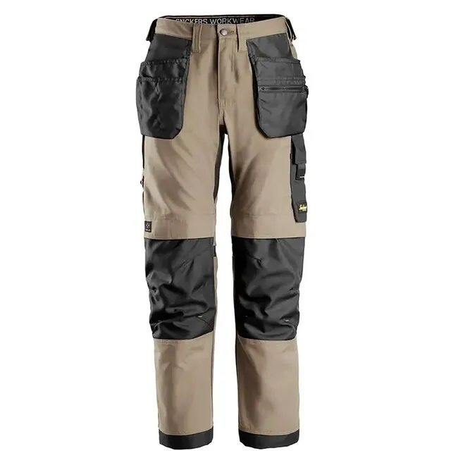 Snickers Aw Canvas Strch Trous 6224 Khaki - Zwart (2004) Maat 052