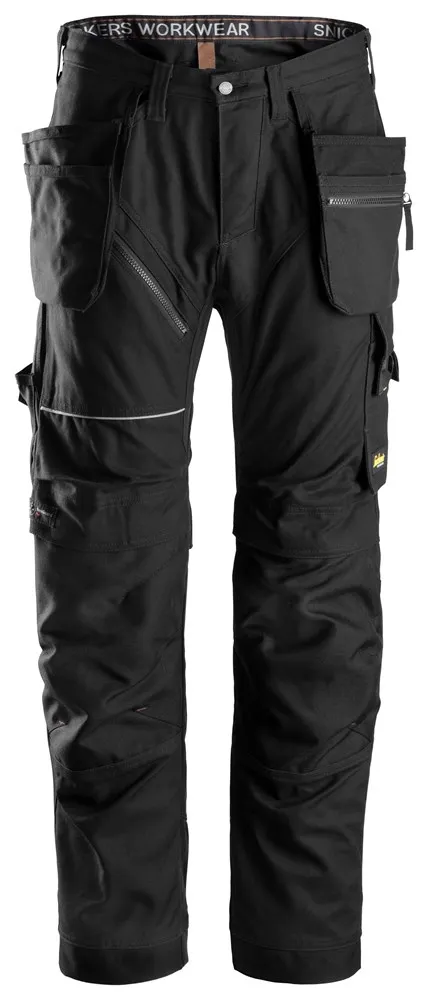 SNICKERS WERKBROEK RUFFWORK ZWART MET HOLSTERZAKKEN KATOEN 6215 MAAT 48