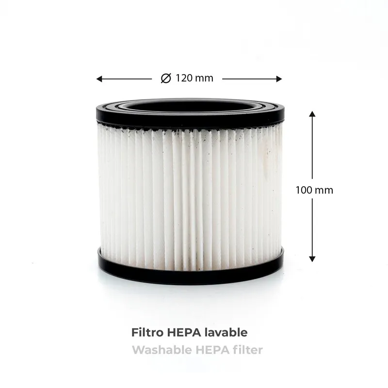 Trajan zwart as stofzuiger 18 l. 1200w met Hepa Kekai-filter